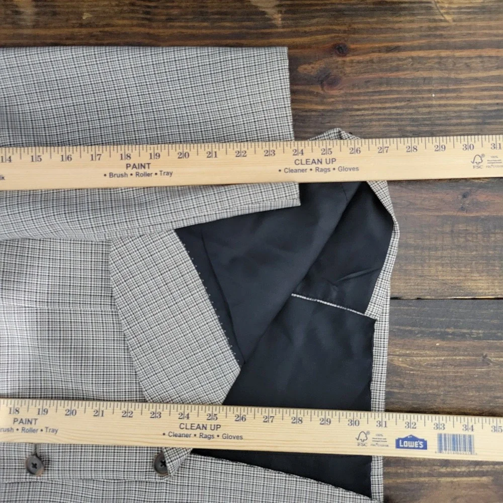 Joseph Abboud Men's‎ Sport Coat Blazer Two Button Beige Plaid Silk Wool 42S